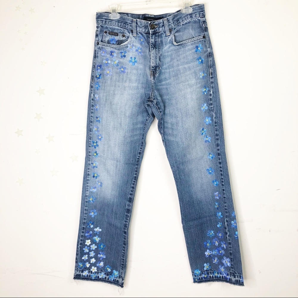 Calvin Klein Highwaisted Handpainted Jeans